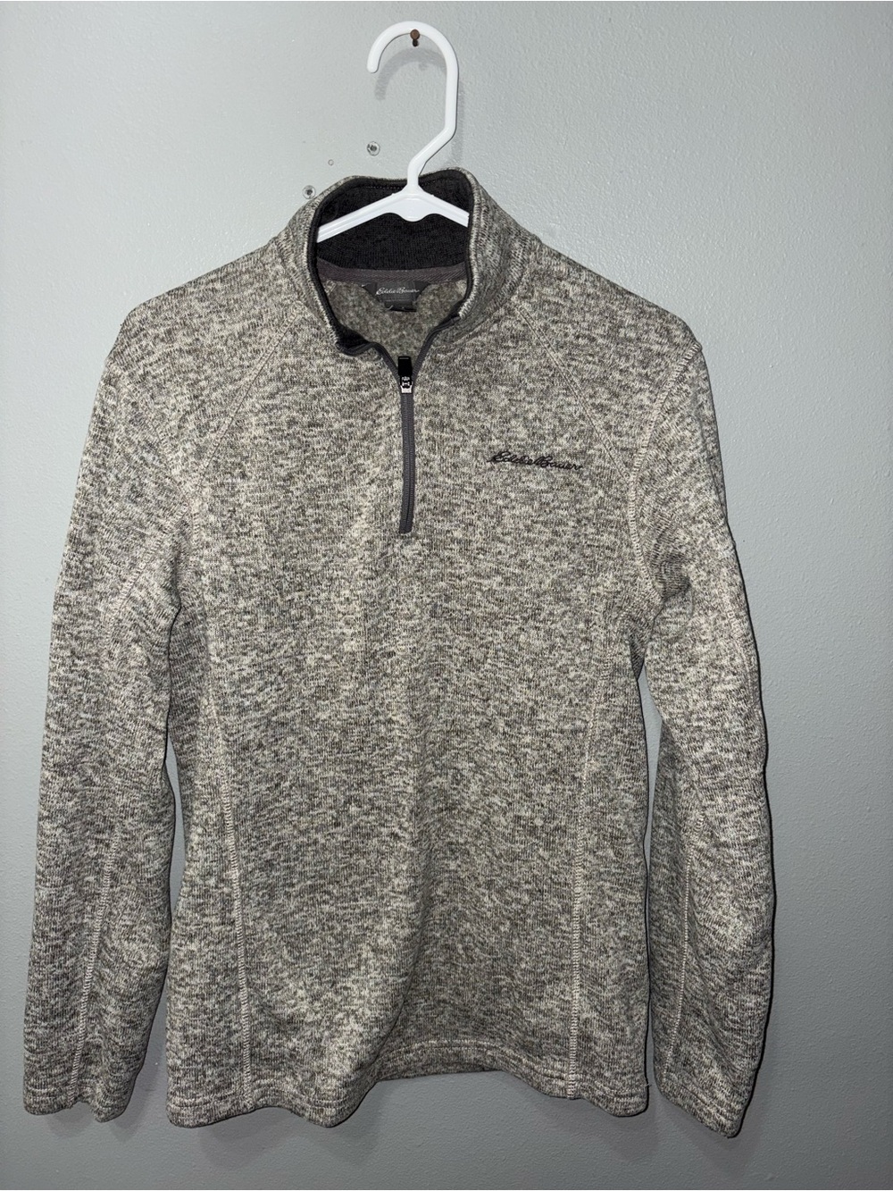 Eddie Bauer Men's Heather Gray Quarter-Zip Pullover